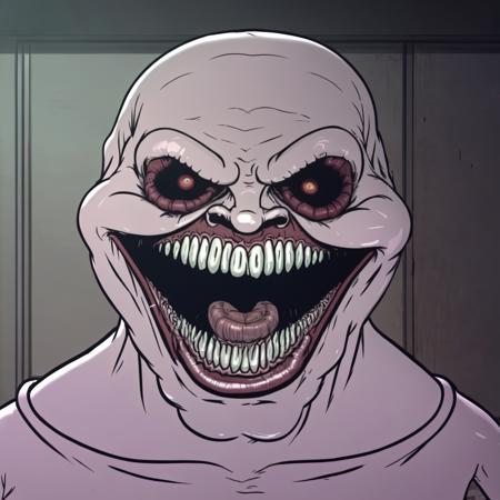 meatcanyon style, cel-shaded, caricature
mutant creature with an evil grin, horror, creepy, dim lighting
<lora:meatcanyon-sdxl-v1:1>