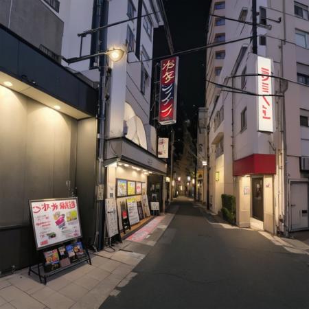 fukuhara, storefront, scenery, building, outdoors, road, street, power lines, motor vehicle, car, utility pole, day, city, sky, sign, real world location, lamppost