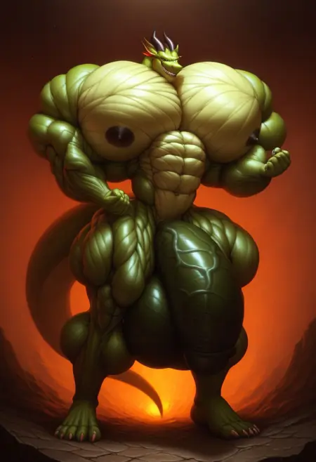 Hyper Muscular Male Dragon