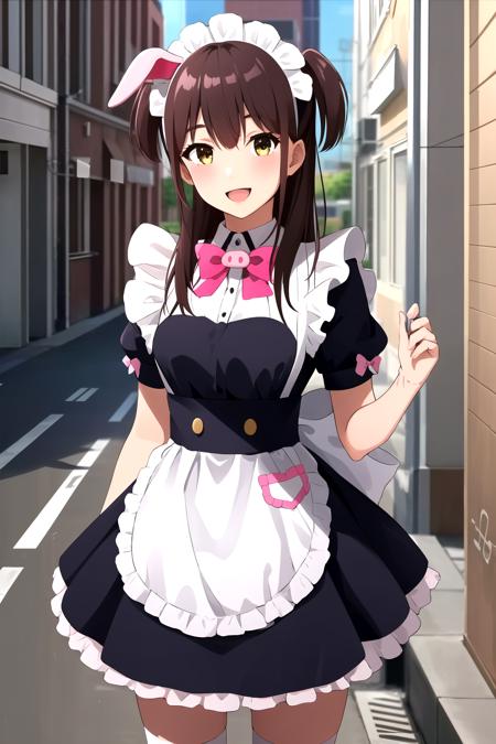 nagomi, fake pig ears, maid headdress, maid