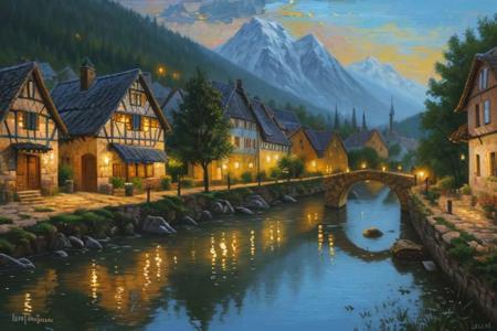 village style housing, 
stunning 21th century european village scenery, 
detailed and intricate environment, 
oil painting, 
palette knife soft brushstrokes, 
heavy strokes, 
dripping paint, 
art station on trend, 
sharp focus, 
intricate details, 
highly detailed, 
oil painting, 
heavy strokes, 
paint dripping
