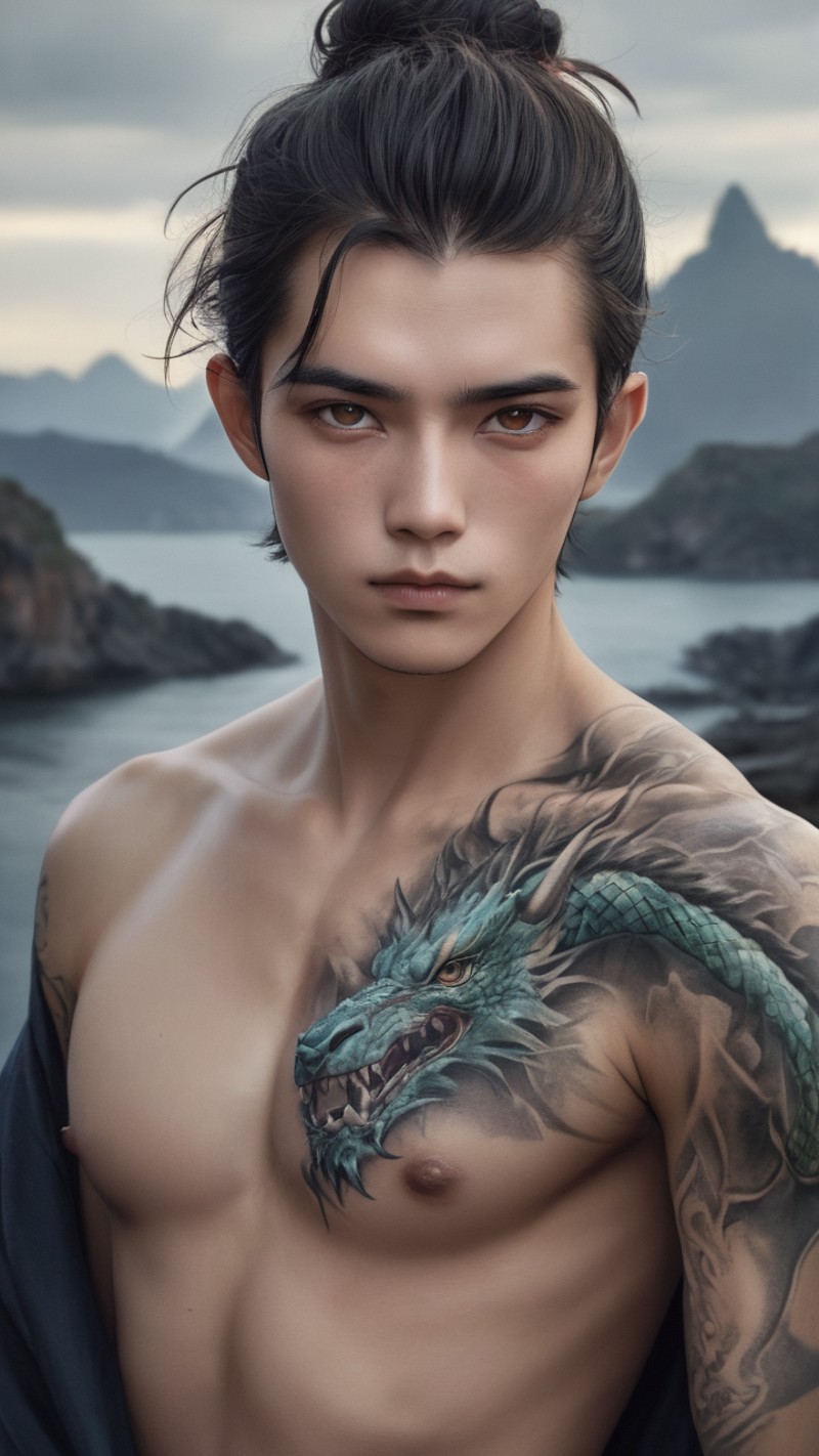 a 20 y.o ancient chinese male swordsman,a hyperrealistic painting inspired by lee jeffries,zbrush central contest winner,h...