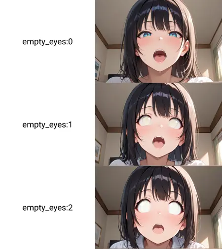 Blank eyes slider