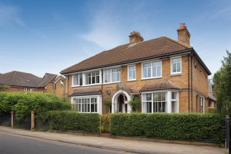 {high|low} angle,  wide angle photo, english houses, london, terraced houses,  {Georgian|Victorian|Edwardian|30s Semi} house, {bay windows|}, {gable|}, {chimneys|}, {rendered|brick} wall, bushes, {arched doorway|}, {low wall around front yard|}, {pavement|}, {straight|slanted} roof, <lora:add_detail:0.5>, blue skies, cloudy
 <lora:english house front_epoch_5:0.3>, RAW photo, 8k uhd, dslr, soft lighting, high quality, film grain, Fujifilm XT3, lr