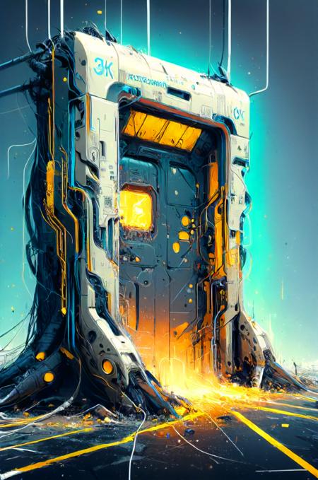 no time to explain, 8k, war zone, damage, melancholic, clean, minimalism, vector, glowing neon, <lora:artfullyCHEERUP_SDXL_V1:0.8>, <lora:Neon_Cyberpunk_Impressionism_SDXL:0.8>, <lora:artfullyECHELIER_SDXL_V1:0.8>, <lora:Paul_Chadeisson:0.8>, <lora:- SDXL - hevy_armored_mechvari_V1.5:0.8>