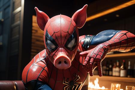 Spider_Pig, superhero, bodysuit, mask