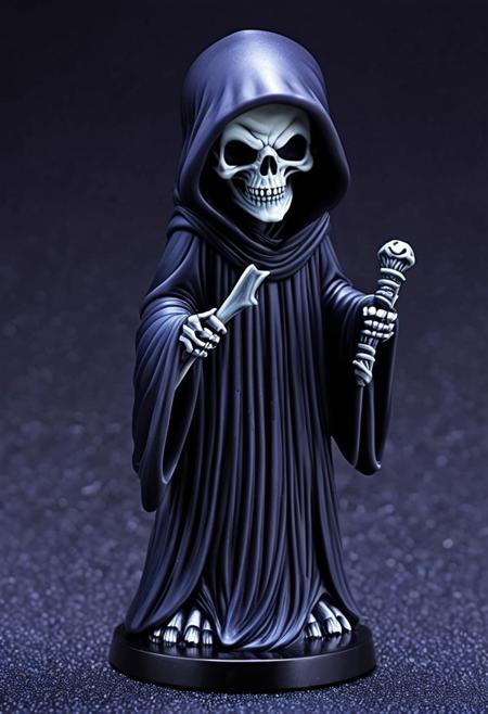 XCYP Art Toy,A sweet Little grim reaper, japanese sofubi EVA Material) Artist Design Piece,Award-Winning Lens,Highly Detailed,Ultra High Resolution,32K UHD,Clear Focus,Best Quality,Masterpiece.,