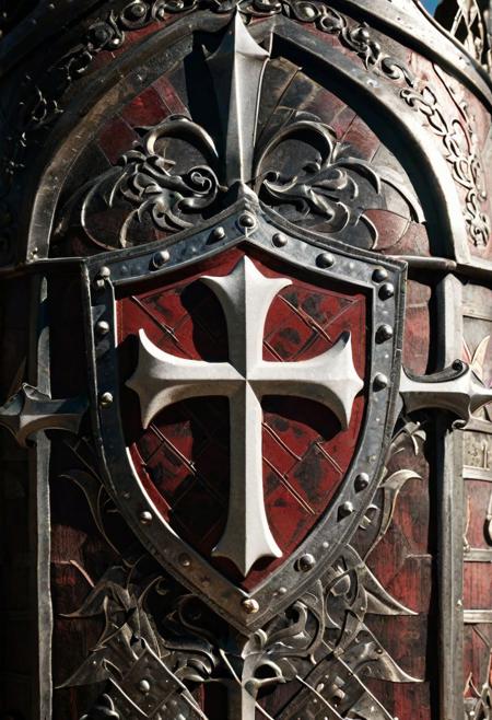 Crusader armor, emblematic shield, Templar cross, chivalrous code, sword of righteousness, holy quest, fortified stronghold, medieval castle, sacred relic, religious zeal, noble steed, knightly honor, Templar insignia, divine protection, battle-hardened veteran.
cinematic, sharp focus, intricate, cinematic, dramatic light