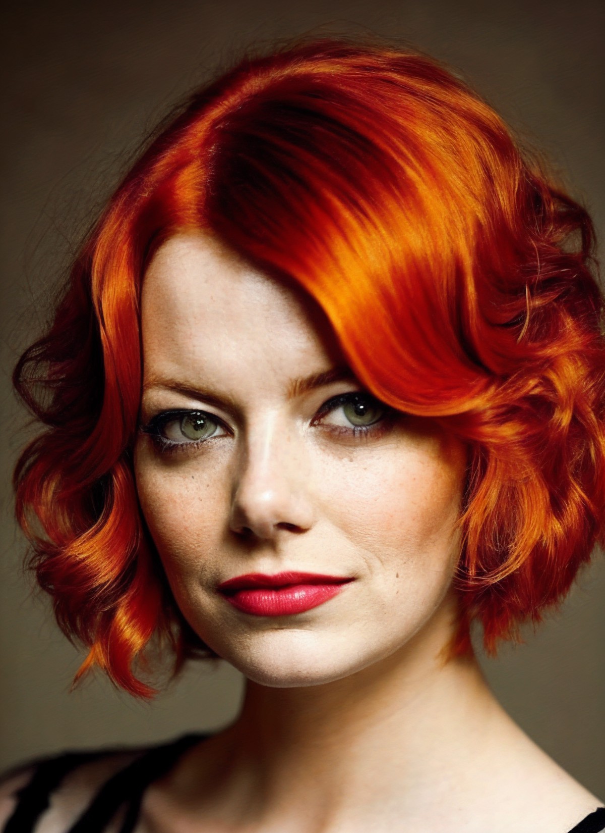 analog style, modelshoot style, portrait of sks woman by Flora Borsi, style by Flora Borsi, bold, bright colours, orange M...