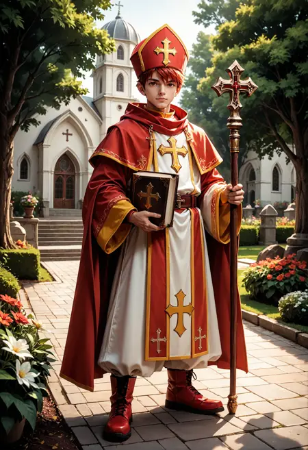 male priest dressing in RPG game (Pony)