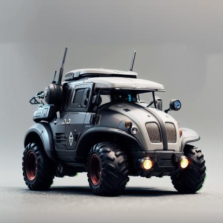 vehicle, game project design, sci-fi style, complex mechanical structure, no man, vehicle focus, wheel, mechanical device, ground vehicle, gray background, gradient background, glowing mechanical switch<lora:Vehicles:1>