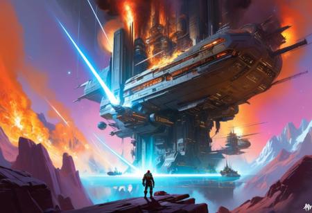In the unpublished and breathtaking image (far beyond the unseeable) by john berkey, the essence of the Master's artistry shines through with remarkable clarity.  As your eyes wander across the canvas, you'll encounter a harmonious fusion of elements that defy convention and ignite the imagination. It is a visual symphony that stands as a testament to Berkey's boundless creativity. Vibrant and sublime colors dominate the image, bursting forth with a luminosity that captivates the viewer., d&d, fantasy, highly detailed, digital painting, artstation, sharp focus, fantasy art, character art, illustration, 8k, art by artgerm and greg rutkowski