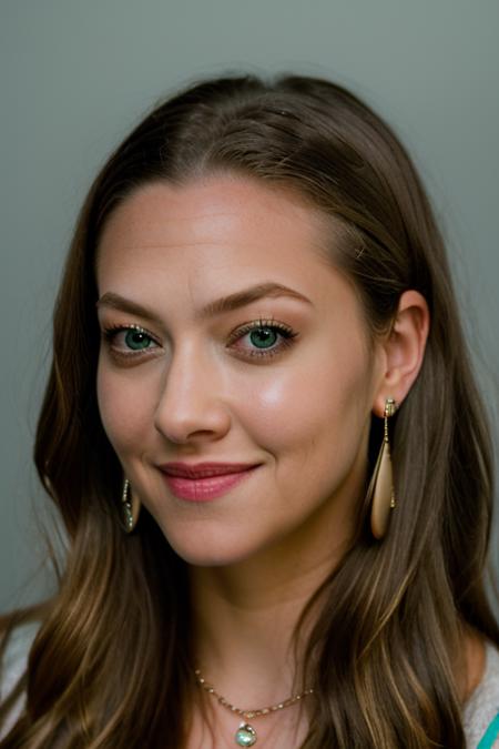 Realistic photo of a beautiful 4m4nd4s-v2 woman, 1girl, solo, long hair, smile, blonde hair, jewelry, green eyes, earrings, lips, realistic, soft lighting, professional Photography, Photorealistic, detailed, RAW, analog, sharp focus, 8k, HD, DSLR, high quality, Fujifilm XT3, film grain, award winning, masterpiece<lora:4m4nd4s-v2:1.0>