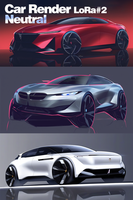 Car 2D Rendering (neutral) for Automotive design v1.0