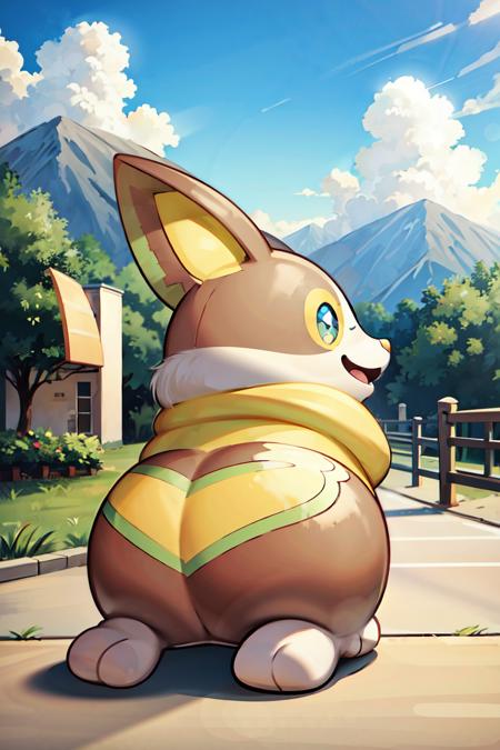 masterpiece,best_quality
yamper, pokemon (creature),
<lora:Yamper_v1:0.7>,YAMPER, 
mountain , blue sky, cloud ,morning, tree, city,street