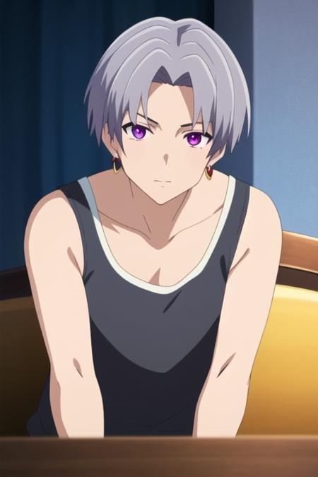 faios_shironeko purple eyes grey hair