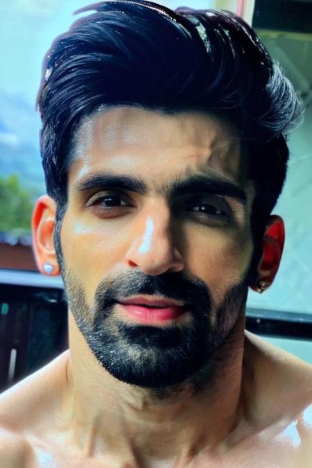 karan soni a man <lora:arjit-taneja_karan-soni:1> as boxer, shirtless, realistic body,