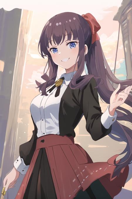 <lora:hifumi-000002:1>,((masterpiece,best quality, detailed)), ultra-detailed, detailed hair,cowboy shot, (1girl:1.2), solo,( long hair:1.3), (floating hair:1.2), (smile:1.1),medium breasts, standing,<lora:pastelMixStylizedAnime_pastelMixLoraVersion:0.8>