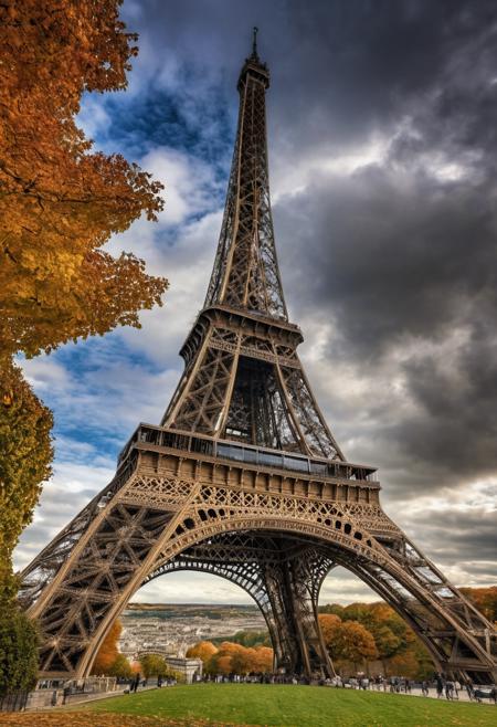 a highly detailed hdr image of the eifel tower against a breathtaking natural backdrop, incorporating realistic rendering techniques to evoke a sense of awe and wonder