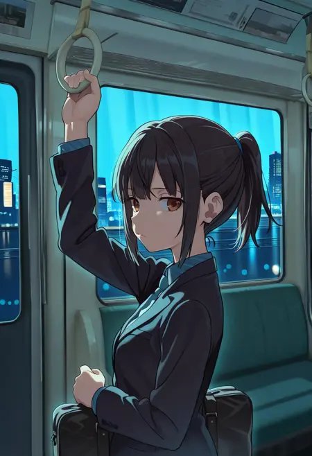 Holding Hand Grip (posing in train)吊り革を握る|IL