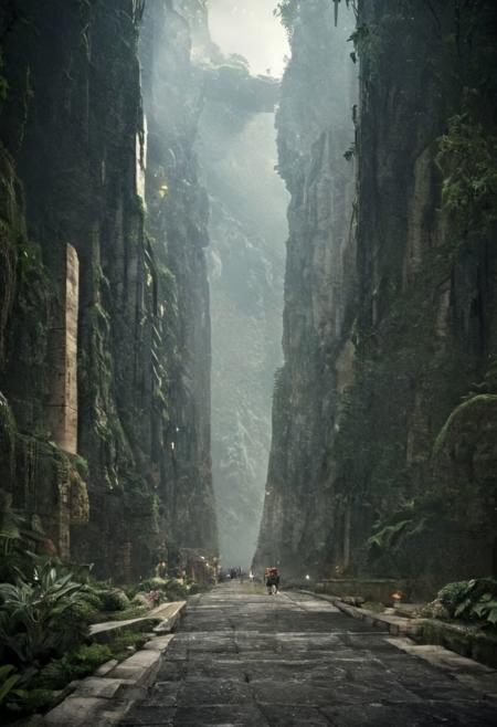 (POV view , DOF, first people view from the entrance, low angle shot:1.4), in the rainforest, mist,
(Ancient civilization, Alien Prometheus movie scene, dune movie scene:1.5), (The colonial city of the future, in the mist-filled Grand Canyon, on an unknown Earth-like planet, 2 moon on sky, Spaceship flight connects colonies, waterfulls:1.3), (Machu Picchu, a mountain settlement, incredibly spectacular:1.2), (Mario Botta:1.3), (avant-garde, future, reality, science fiction, photorealistic), (modern architecture:1.2), White limestone and black granite, fountain, waterfall, landmark, square, path, narrow street,
(Large Files, Ultra Realistic, 8K, 16k, FHD, HD, VFX, Perfect, Photography, composition, Architecture Sales Photography, Architecture Competition, Ultra High Resolution, Cinematography, High Resolution Image:1.1), (dramatic lighting, direct sunlight, ray tracing, clear shadow:1.2),  (real landscape:1.1), (blurred background:1.0), (urban background, more_details) ,
extremely detailed, hillscastel, great lighting, Factory, industrialbuilding