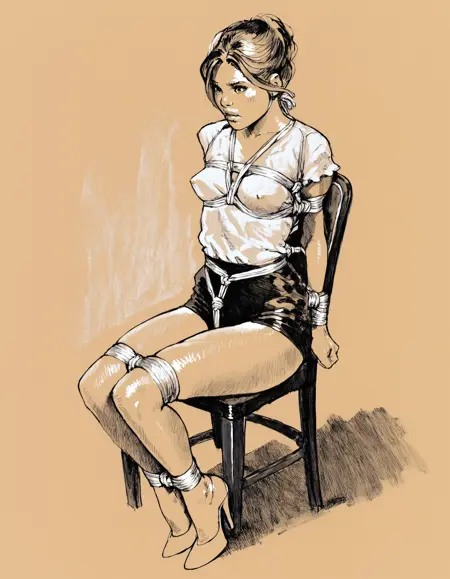 Joschek's Rope Bondage: Chair Tied for Pony XL