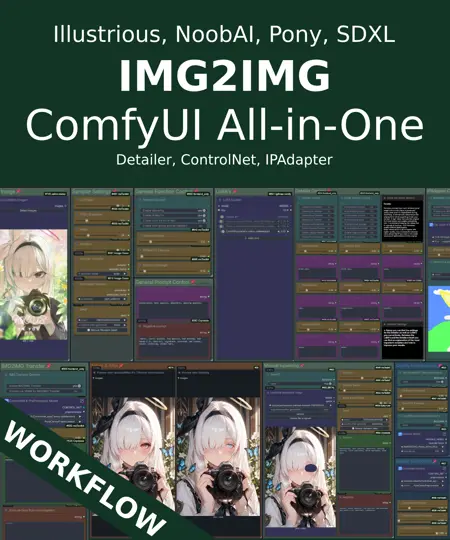 All-in-One, Detailer(ADetailer) + ControlNet + IPAdapter + HiRes Fix + Refiner + Manual Inpainting [Illustrious, Pony, SDXL]