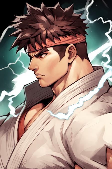 detailed portrait ryu from capcom street fighter 3,, Stable Diffusion