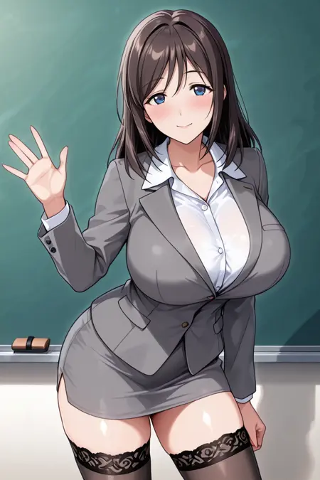 Kagurazaka Yui - Kyonyuu Hitozuma Onna Kyoushi Saimin