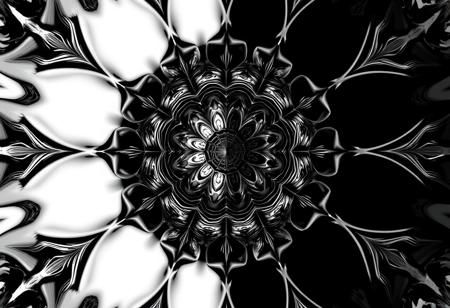 good vs evil, black and white
fractal ral-frctlgmtry, 
 <lora:ral-frctlgmtry_flux:1>