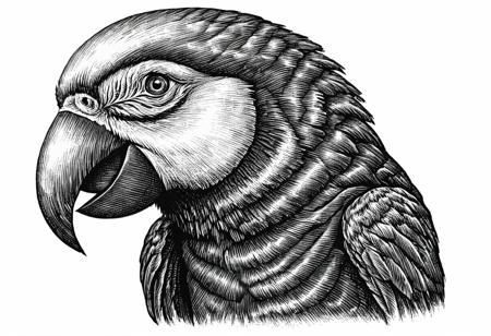 scratchboard_illustration_of_a_macaw__solid_white_background__detailed_104043875.png