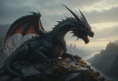 A detailed dramatic illustration of the giant dragon sits on a top of the rock, , dark ghotic, 3D Vector Art, fantasy art, watercolor effect, Adobe Illustrator, hand-drawn, digital art, isometric style, retro aesthetic, focused on the character, 4K resolution, photorealistic rendering, using cinema 4D, 
Wide range of colors., Dramatic,Dynamic,Cinematic,Sharp details
Insane quality. Insane resolution. Insane details. Masterpiece. 32k resolution.
<lora:add-detail-xl:0.95> <lora:dvr-lnds-sdxl:0.3> dvr-lnds-sdxl <lora:MJ52:0.25> <lora:ral-apoctvisn-sdxl:0.3> ral-apoctvisn <lora:zavy-cntrst-sdxl:0.35> dark, chiaroscuro, low-key <lora:zavy-rmlght-sdxl:0.41> zavy-rmlght <lora:SDXLFaeTastic2400:0.225>
