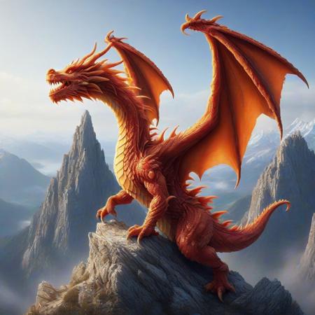 DFC dragon in a mountain , best quality