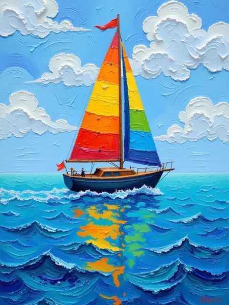 Impasto oil painting style