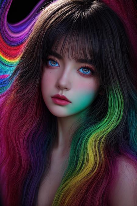 highly detailed, photorealism, professional photography, 1girl, multicolored eyes, psychedelic art, vivid colors, intricate details, masterpiece <lora:more_details:1.0>