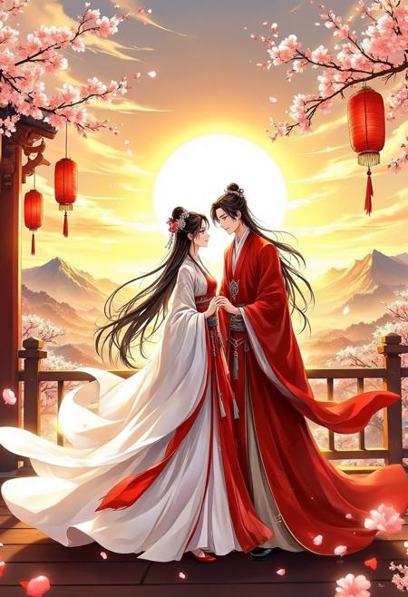 A_Ancient Costume Couple Illustration_Ancient Style Scene Generation v1.0