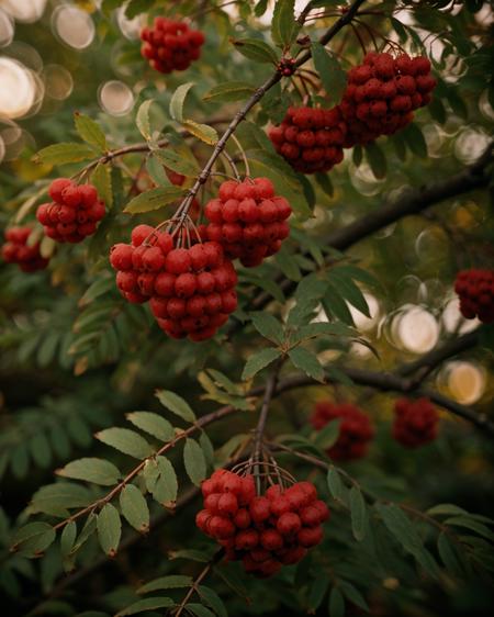 ryabina branch and berries