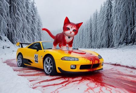 Blood for the Blood Godcuteup, cute, cutieup, neko made of blood, Pencil_morph_style, cat made of blood, snow, ice, Surreal with macabre undertones, earthy surreal edge,  feline made out of countless blood,snow, ice, hyper detail, masterpiece, score_10, randshadscree, anime drawing style, anime movie, driving at high speed,countless galaxy,yellow, kitty made out of coffee, snow, ice, bright blue and yellow energized sport car, score_9, score_8_up, score_7_up, score_6_up, shiny, shiny, cloudy forest, Made of fluffy clouds, clutter, trash, fr0stwrld, snow, ice, Blood for the Blood God