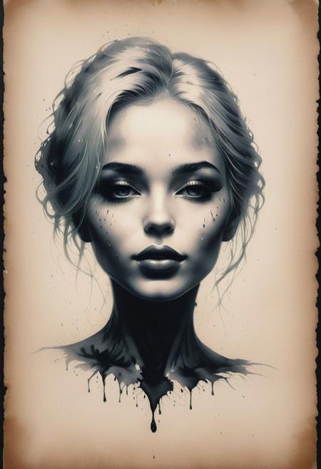 visual art painting of a elsa jean face, seductive smile, sexy, (((silhouette))), zavy-bcklt, P14n03l3g4nt3b0n3