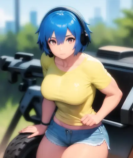 timestopping series blue hair, dark skin 