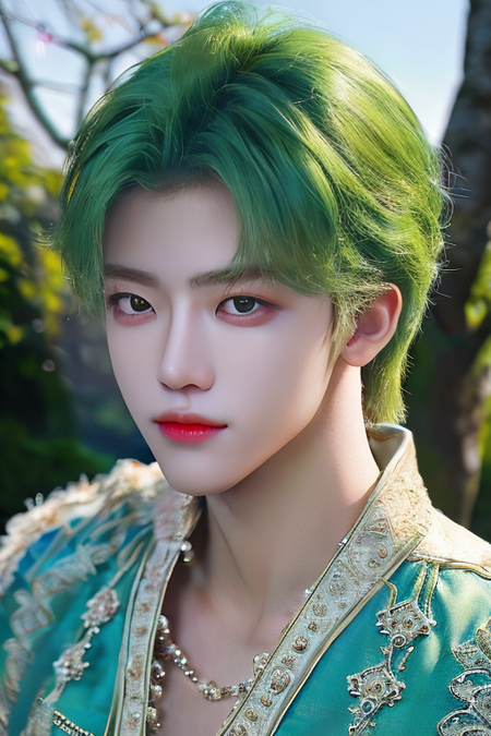 <lora:jaeminv1_ghotilafish:1.2>, jaemin, (alluring, fairy, up close,looking at viewer:1.2)
8k, intricate, elegant, highly detailed, green eyes, majestic, digital photography, (masterpiece, sidelighting, finely detailed beautiful green eyes: 1.0), hdr, blurry, blurry foreground, blurry background, branch, cherry blossoms, depth of field, motion blur, photo background, solo, tree, vibrant details, luxurious, absurdres, incredibly absurdres, (realistic, photo-realistic:1), finely detail, best quality, lace, hyperrealistic, anatomical, elegant, blue butterfly