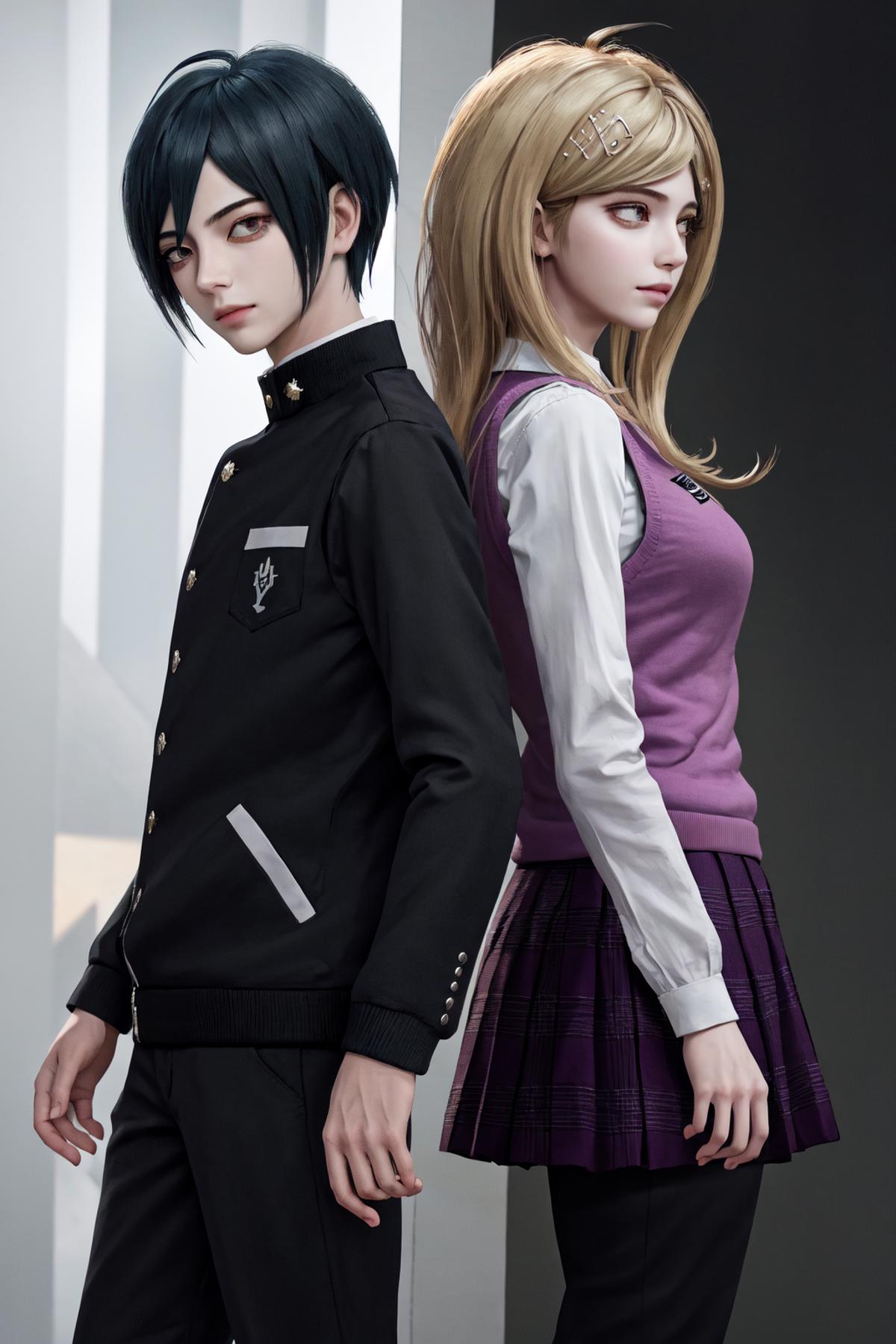 Shuichi x Kaede | 最原終一 x 赤松楓 image by Akii