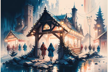 miaobishenghua christmas lights,hyperrealistic, octane rendering, stoic cinematic, 4k epic detailed, watercolour,  wes anderson,cat:2, <lora:miaobishenghuav2:1>  <lora:gachaSplashLORA_gachaSplashFantasy20:1>