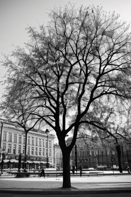 bw_kiev, one tree in the city.