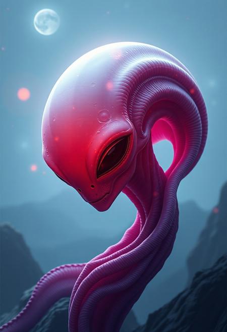 Alien planet, Amorphous alien, stretchy, looks like it's made from fibers, elegant and attractive figure, masterpiece, 4k UHD, volumetric lighting, perfect details
