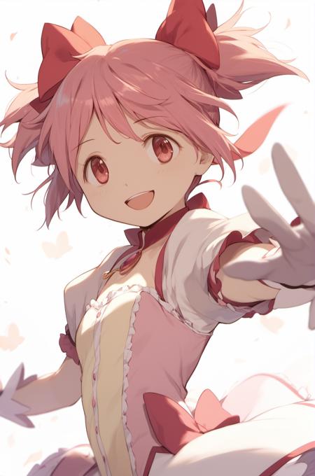 madoka \(Puella Magi Madoka Magica\),1girl,short twintails, mitakihara school uniform,white thighhighs, magical girl