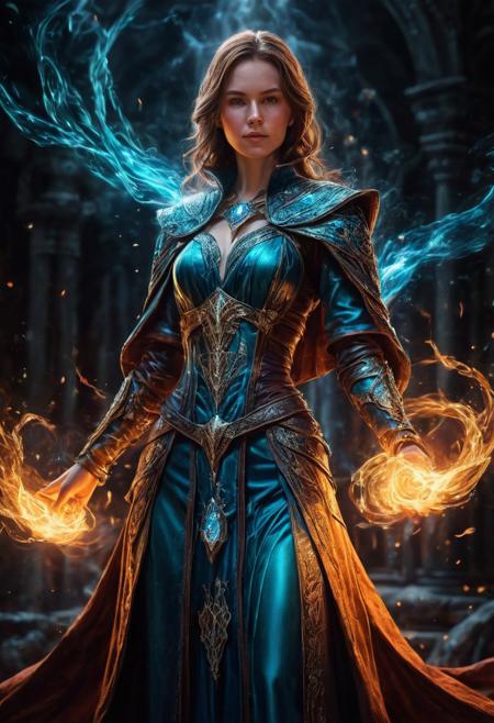 woman, 20 year old, (slender), (magic), spellcaster, battlemage, robes, battle, (dynamic), breathtaking detailed, masterpiece, lovely, charming, awe-inspiring, radiant, magnificent. glossy, award-winning, professional, highly detailed, extremely high-resolution details, photographic, realism pushed to extreme, fine texture, incredibly lifelike, high contrast, well defined
