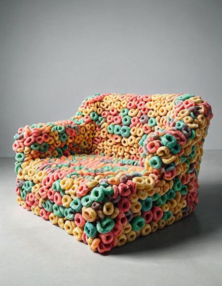 A classy sofa made of fruit loops <lora:FruitLoopStyle:1>