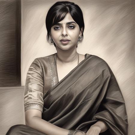 AishwaryaLekshmi, Pencil painting, Unity Engine, Digital artwork, Figurative Art, Elder Irritated Woman, Attending movies, Brunette Bowl cut hairstyle, Navel, beautiful,  <lora:AishwaryaLekshmiSDXL:1>