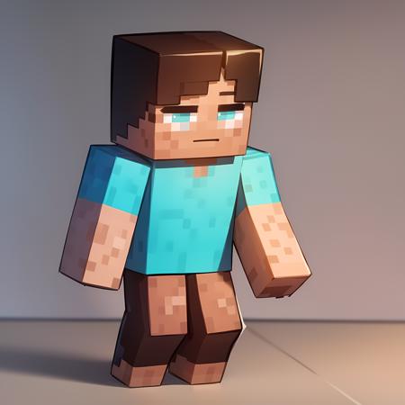 ((masterpiece, best quality)),(complex light), 1boy, solo, full body, steve,  <lora:Steve_Minecraft_V1-10:0.6>, simple background, black shirt, minecraft,